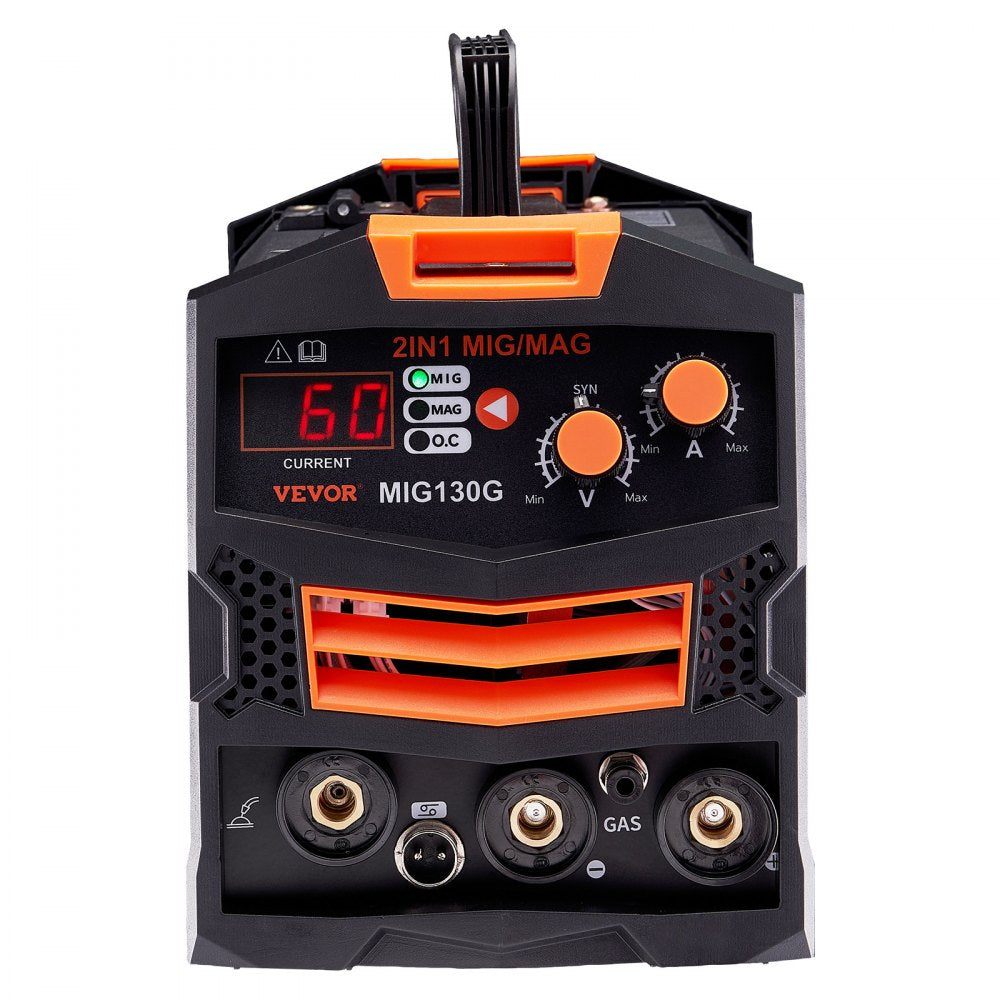 Vevor MIG Welder 130A Synergic 2-in-1 Gas MIG/Gasless Flux Core Portable Welding Machine New