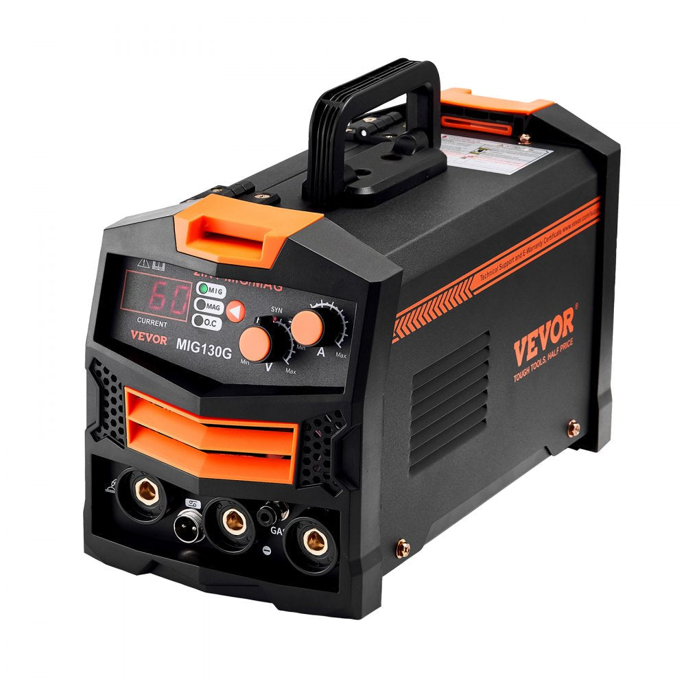 Vevor MIG Welder 130A Synergic 2-in-1 Gas MIG/Gasless Flux Core Portable Welding Machine New
