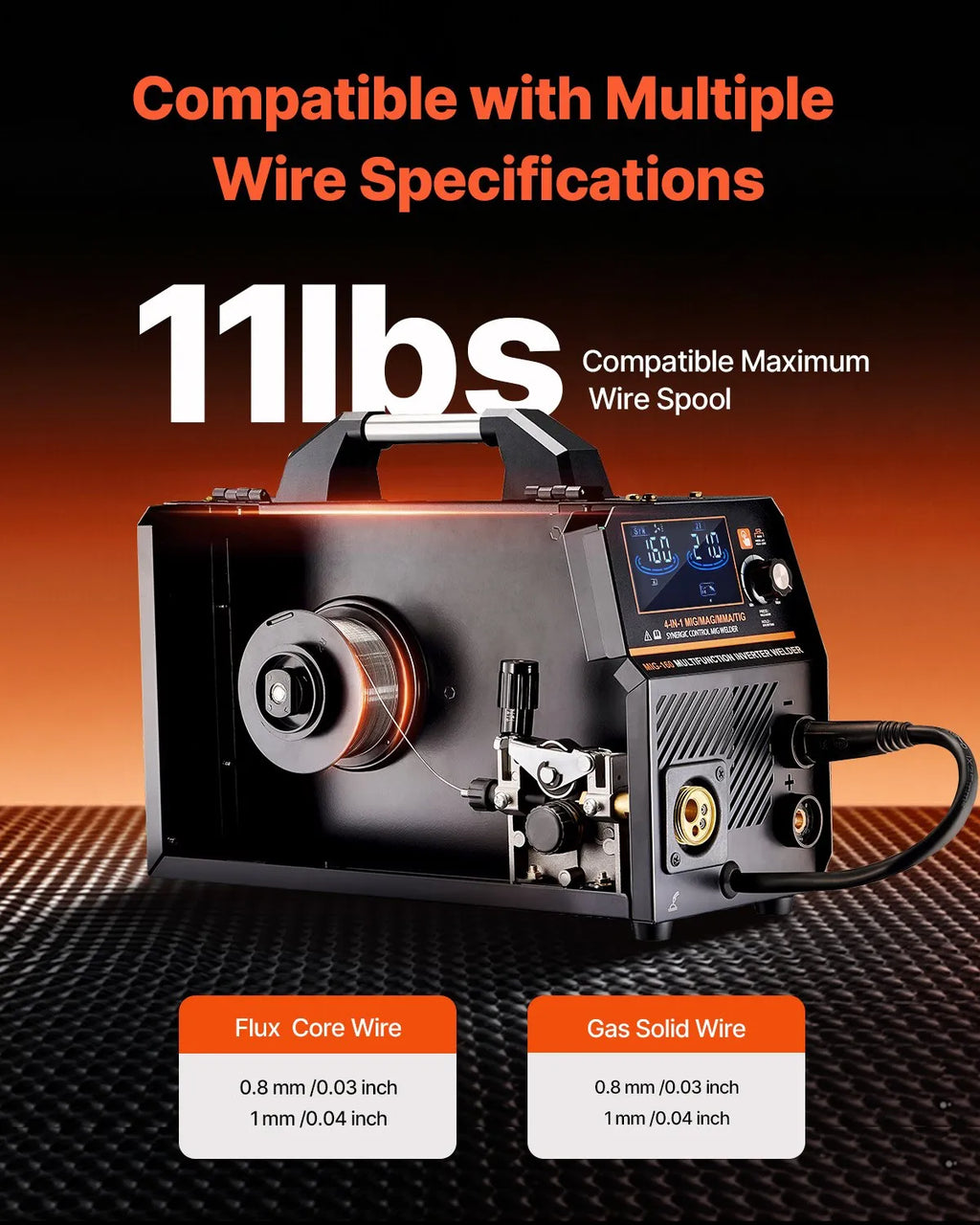 Vevor Synergic MIG Welder 160 Amp 4-in-1 Multi-Process Machine with IGBT Inverter 110/220V New