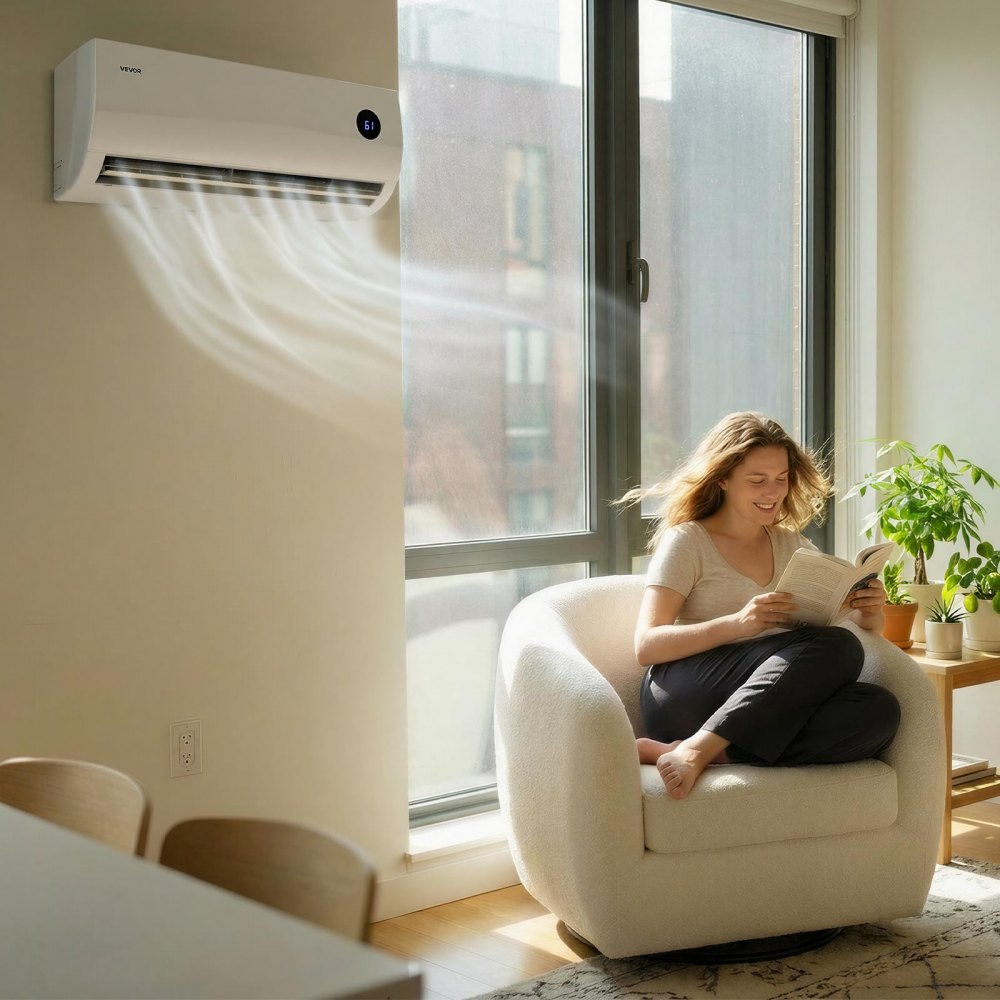 Vevor Mini Split Air Conditioner 12,000 BTU AC / 12,500 BTU Heat 230V 19 SEER2 Inverter System New