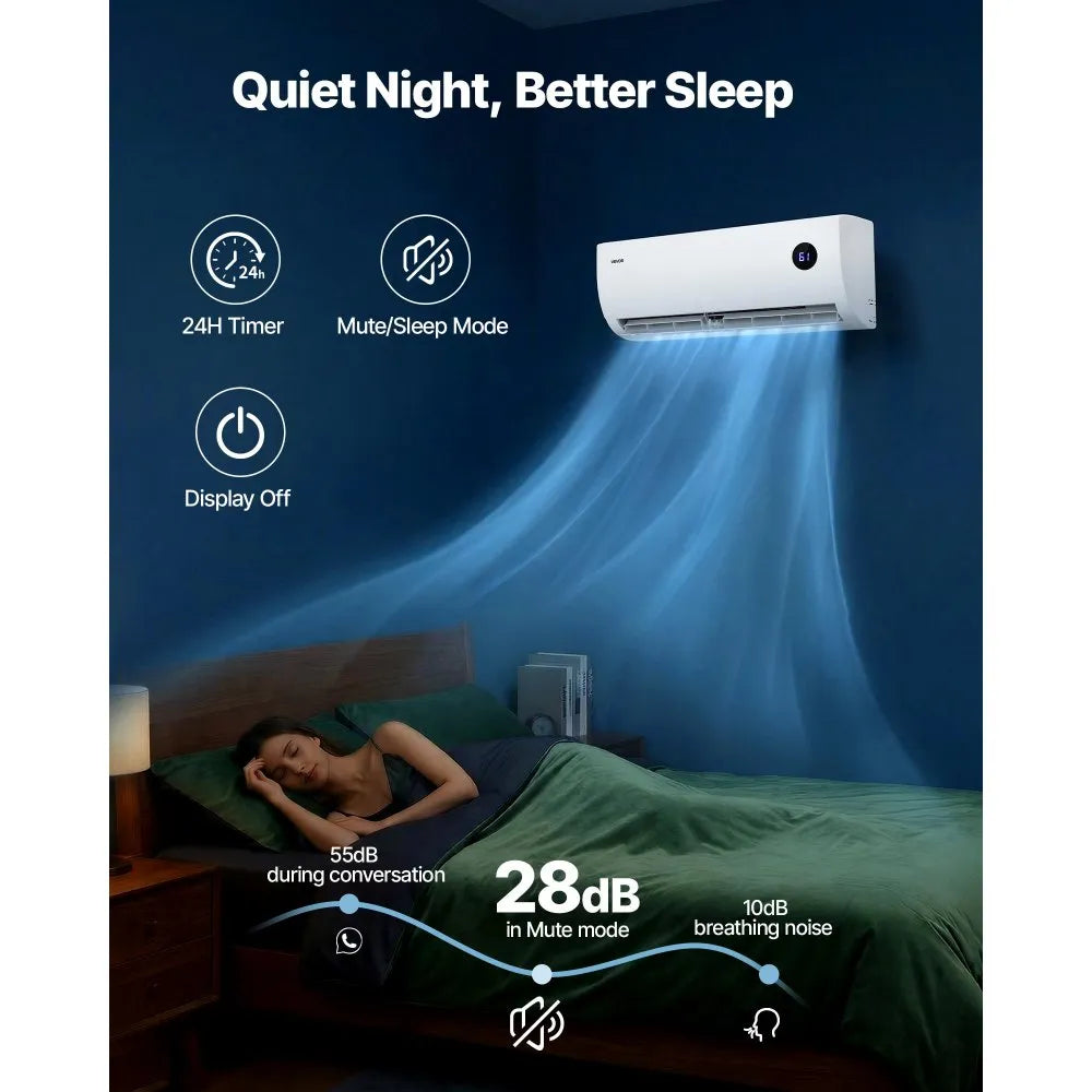 Vevor Mini Split Air Conditioner 9000 BTU 115V Inverter Cooling & Heating System New