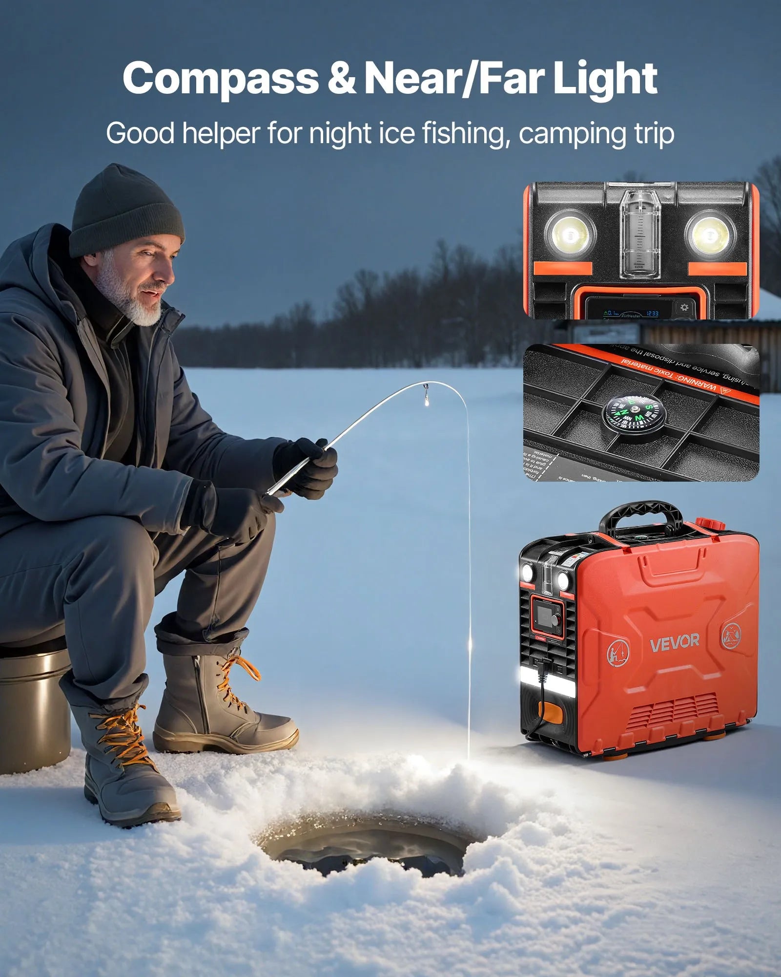 Vevor Portable Diesel Heater 8kW 108-161 Sq. Ft. with Bluetooth Remote Control 12V DC New