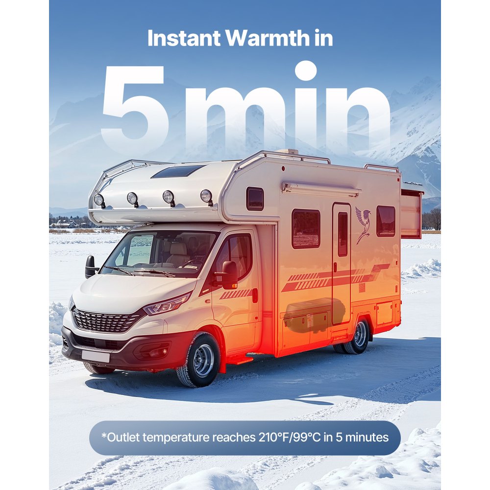 Vevor Diesel Heater Portable Diesel Air Heater 8KW 12V/24V with Remote 2.6 Gal Tank New