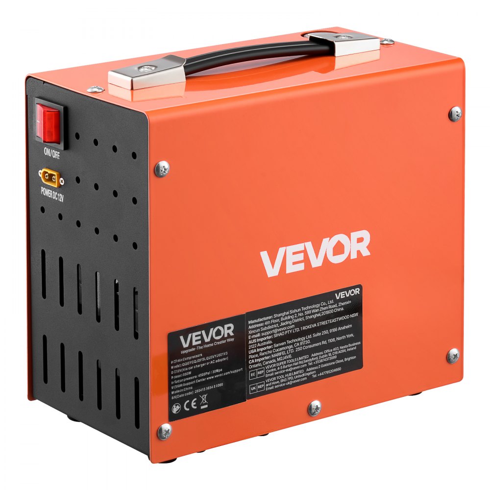 Vevor PCP Air Compressor 4500 PSI Portable Airgun & Paintball Tank Compressor New