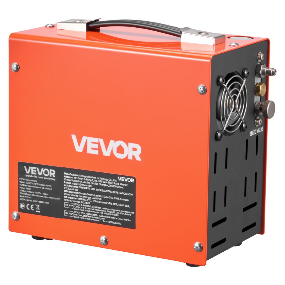 Vevor PCP Air Compressor 4500 PSI Portable Airgun & Paintball Tank Compressor New