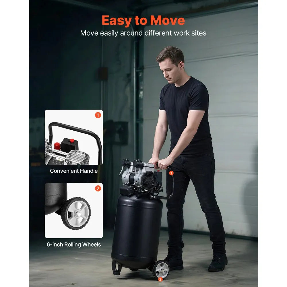 Vevor Air Compressor 14-Gallon 2 HP Oil-Free Vertical Portable on Wheels New