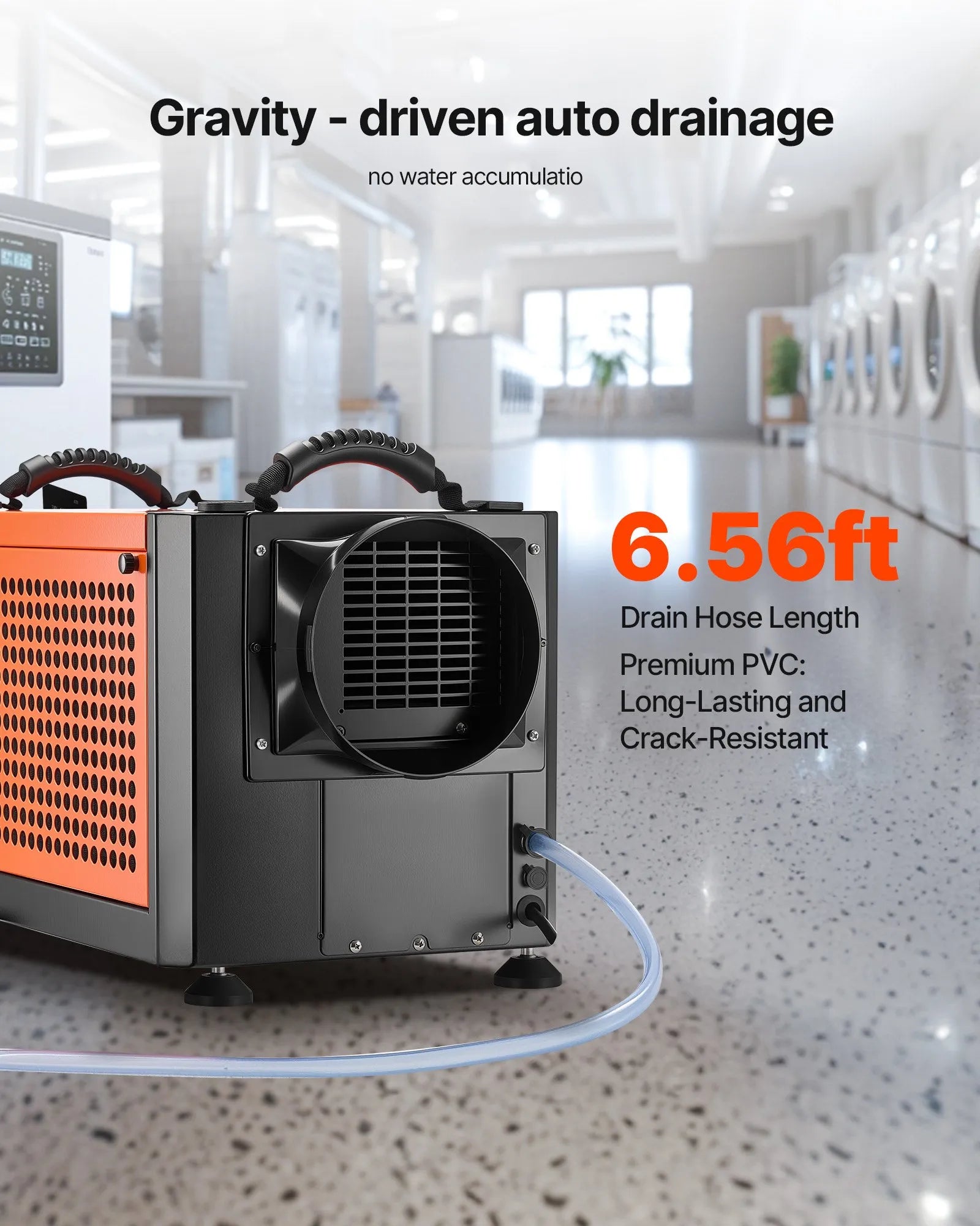 Vevor Commercial Dehumidifier with Drain Hose 70 Pints Auto Defrost/Drainage New