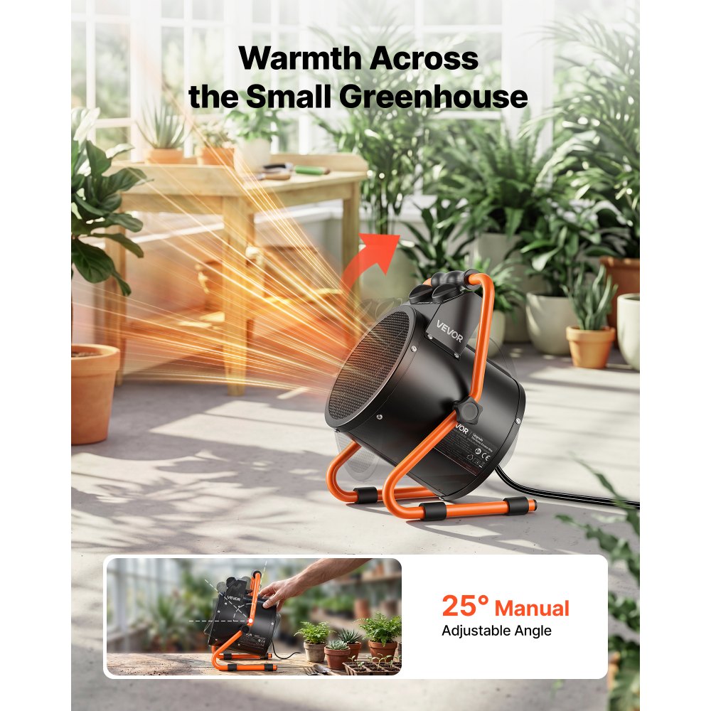 Vevor Greenhouse Heater 1500W Electric Space Heater with Fan New