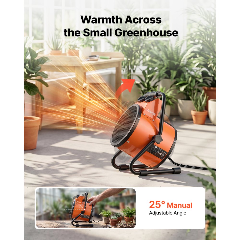 Vevor Greenhouse Heater 1500W Electric Space Heater with Fan New