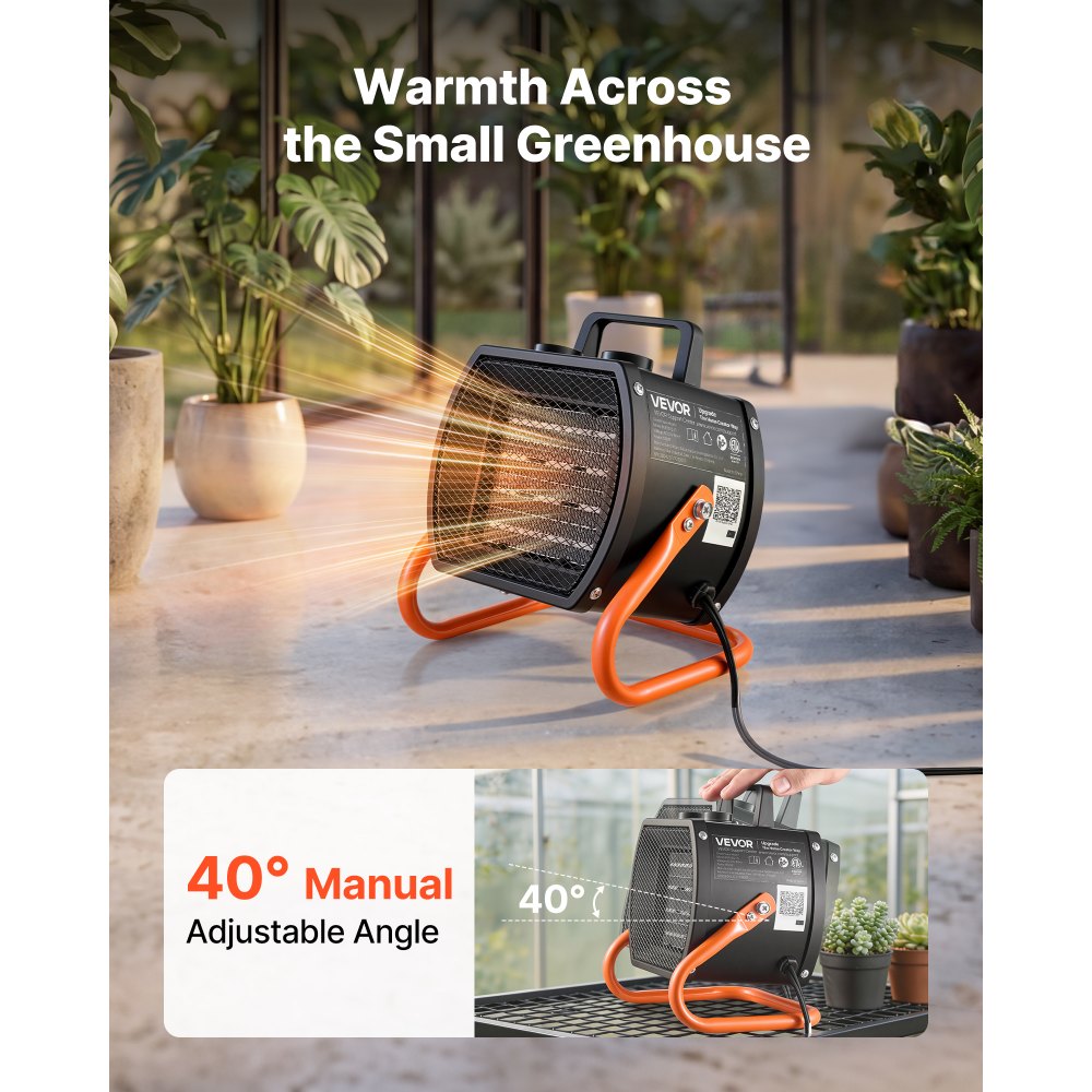 Vevor Greenhouse Heater 1500W Electric PTC Space Heater with Fan New