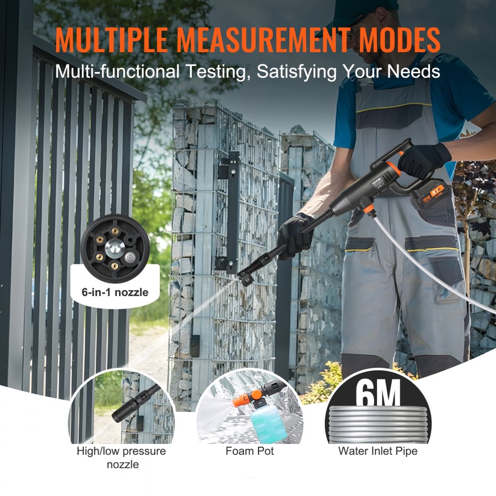 Vevor Pressure Washer Cordless 580 PSI 1.1 GPM Portable Power Cleaner New