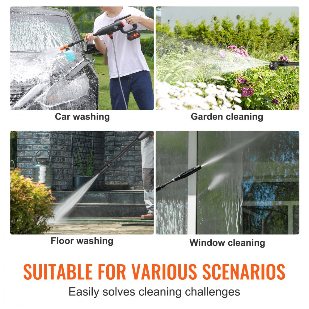 Vevor Pressure Washer Cordless 580 PSI 1.1 GPM Portable Power Cleaner New