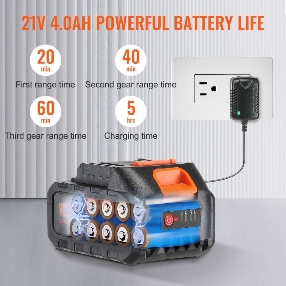 Vevor Pressure Washer Cordless Portable Power Cleaner with 4.0Ah Battery and 6-in-1 Nozzle New