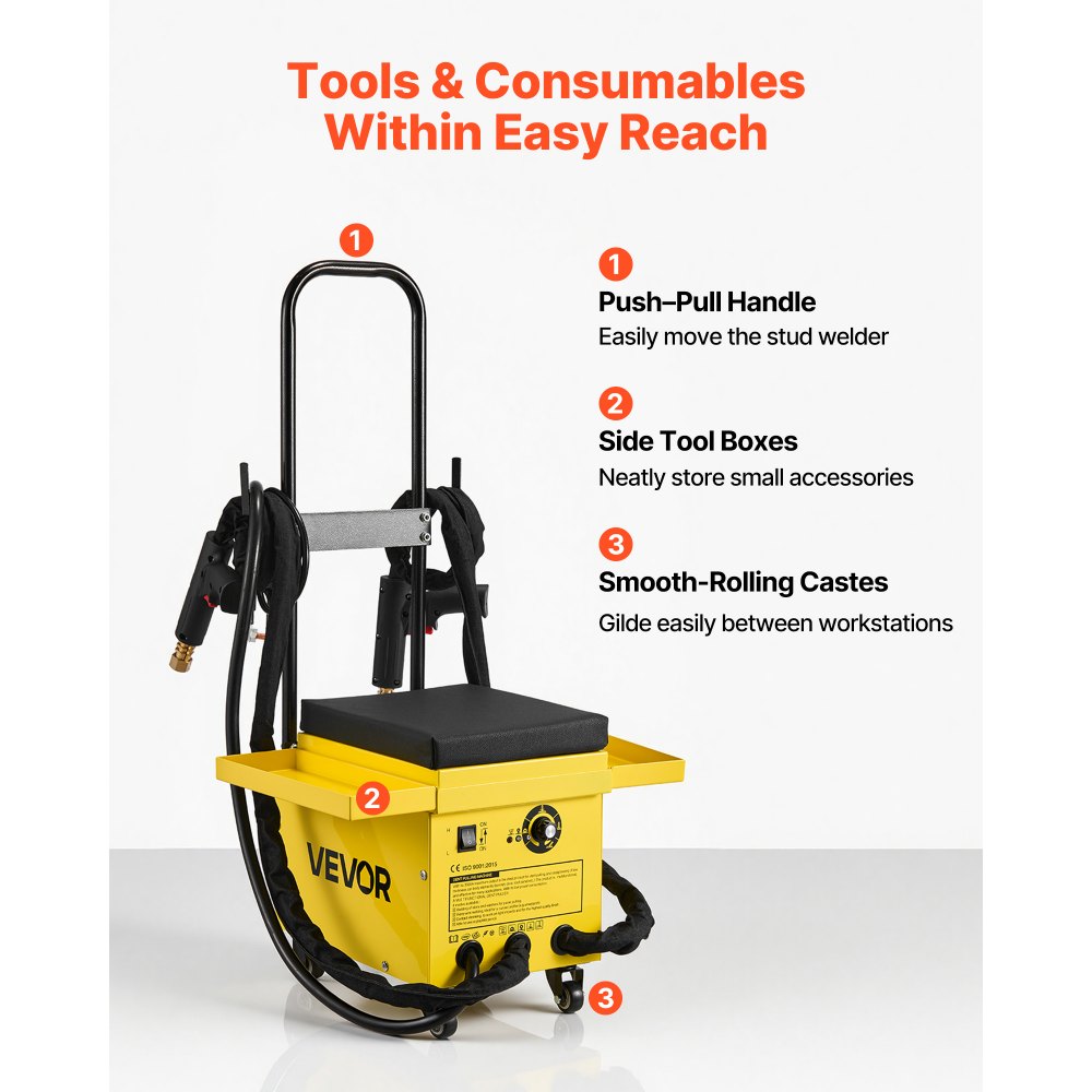 Vevor Stud Welder Dent Repair Kit 4.5KW Professional Workstation with 2 Welding Guns and 6 Modes New
