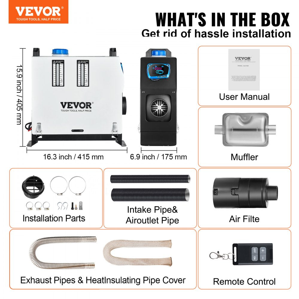 Vevor Diesel Heater 8kW 12V All-in-One Air Parking Heater New