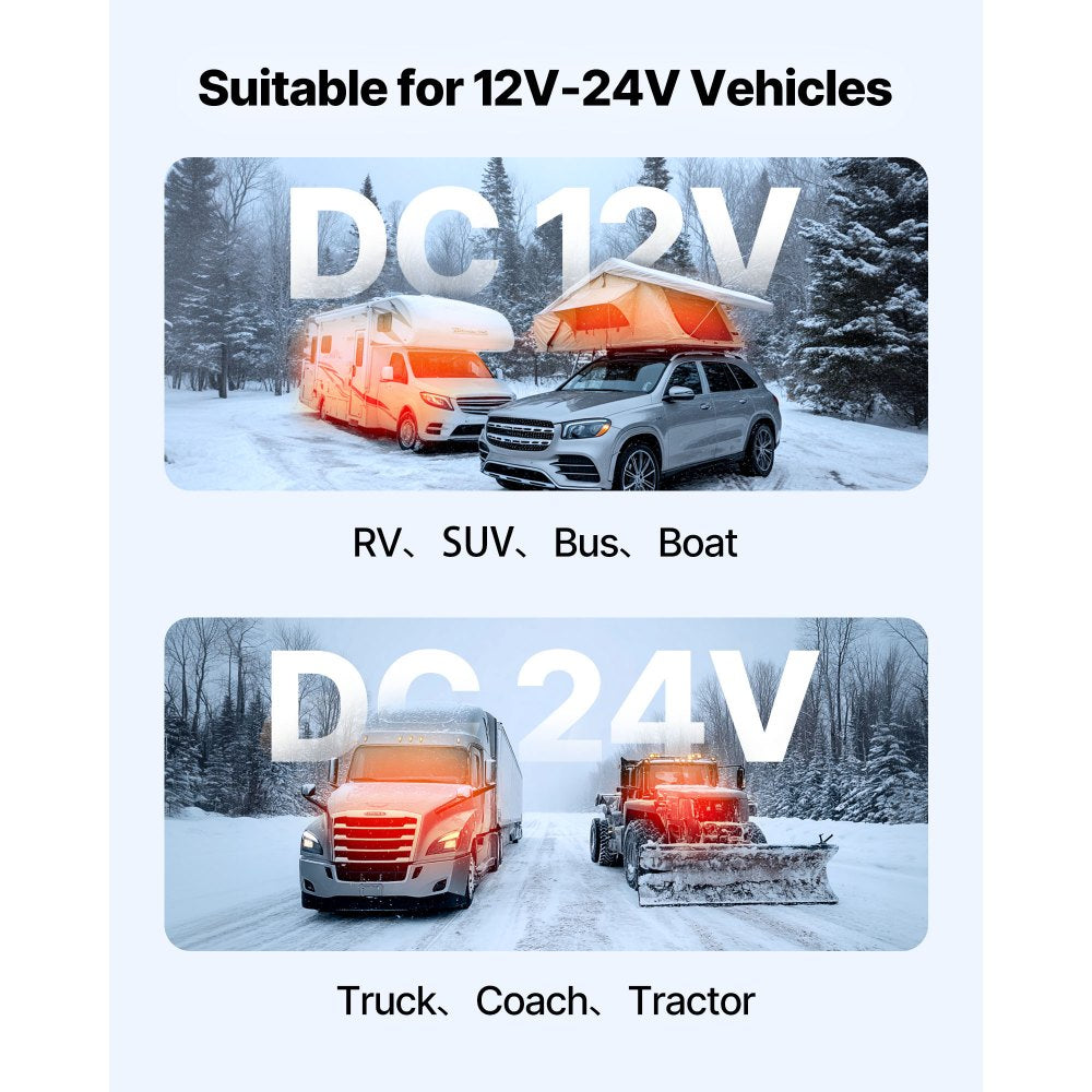 Vevor Diesel Heater 8 kW DC 12-24V Portable Parking Heater with LCD Switch and Remote Control New