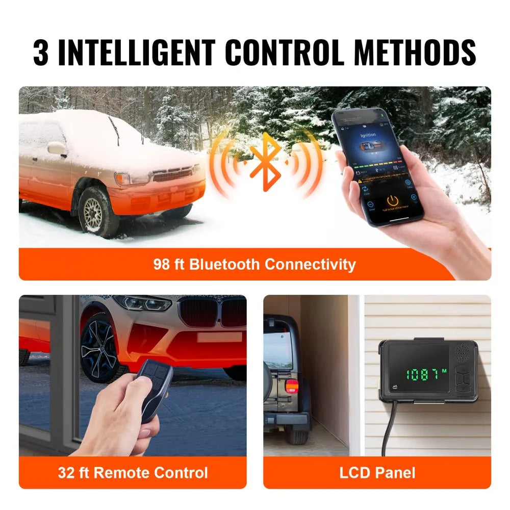 Vevor Diesel Air Heater 12V 2KW Bluetooth App LCD Display for Car Bus RV New