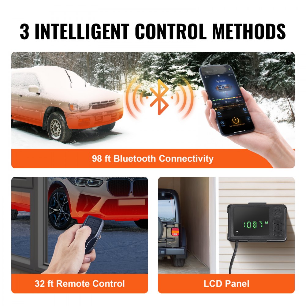 Vevor Diesel Heater Bluetooth App Control 12V 8KW Parking Heater New