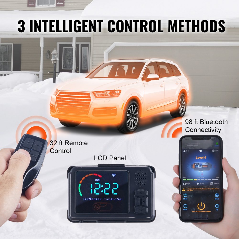 Vevor Diesel Heater All-in-One 12V 8kW Bluetooth App LCD for Car RV New