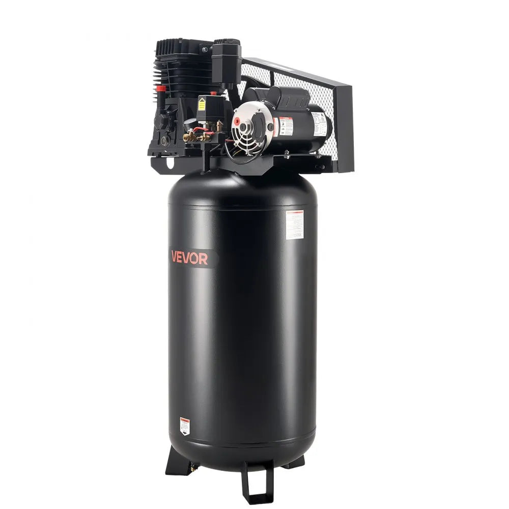 Vevor Heavy-Duty Oil-Lubricated Air Compressor 60 Gallon 5 HP 12 SCFM 145 PSI Vertical Tank New
