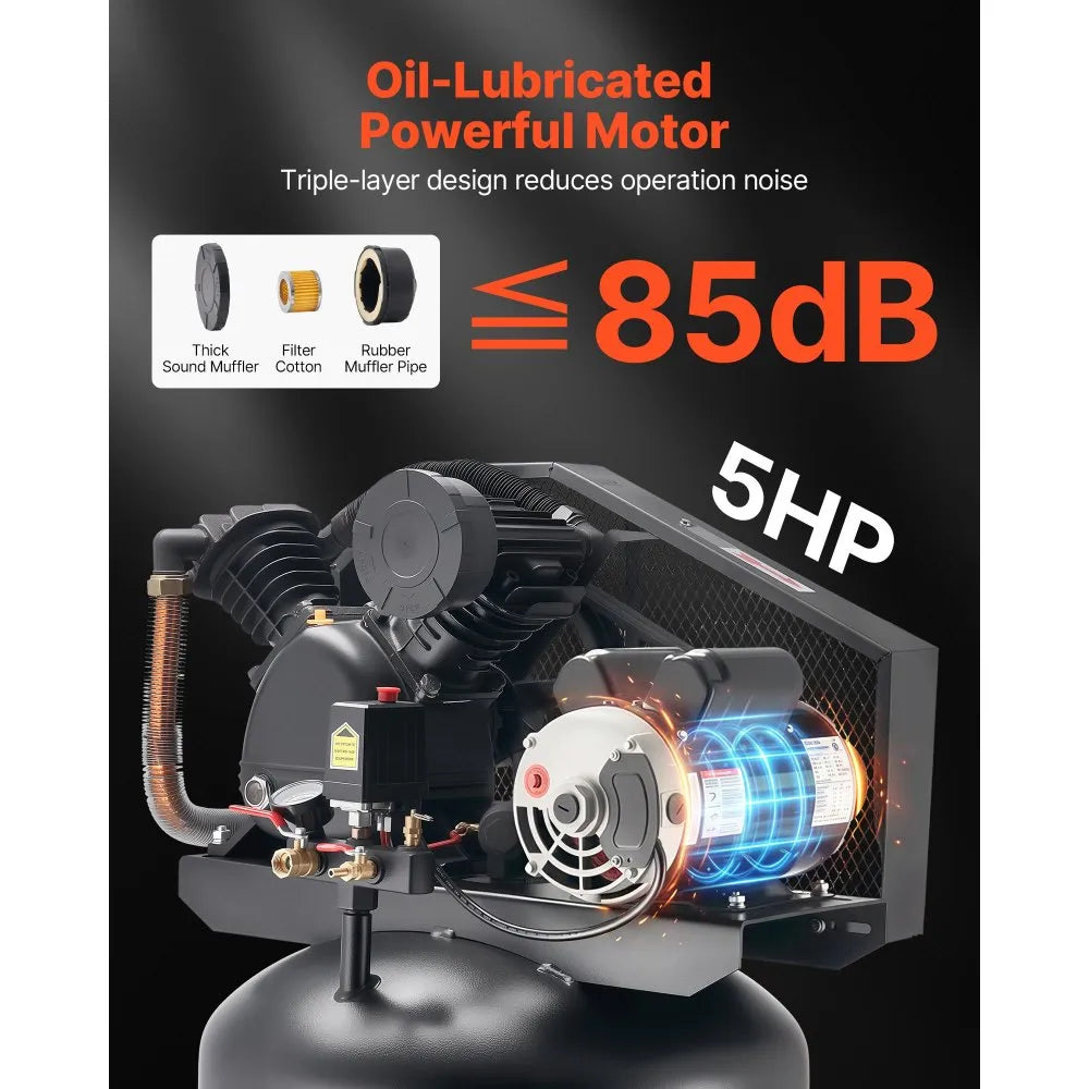 Vevor Air Compressor 80-Gallon Heavy-Duty Oil-Lubricated 5 HP 10 SCFM 175 PSI New