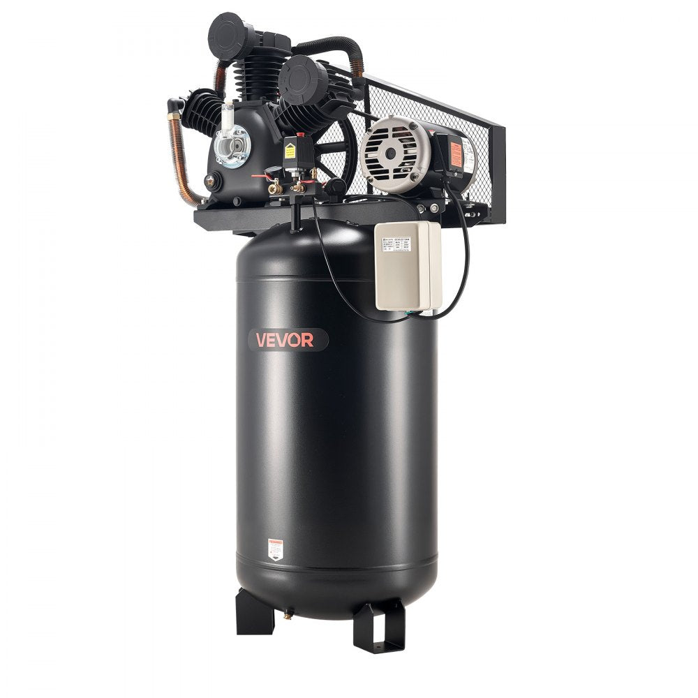 Vevor Air Compressor Oil-Lubricated 80 Gal 10 HP 17 SCFM at 90 PSI 175 PSI Max 230V 3-Phase New