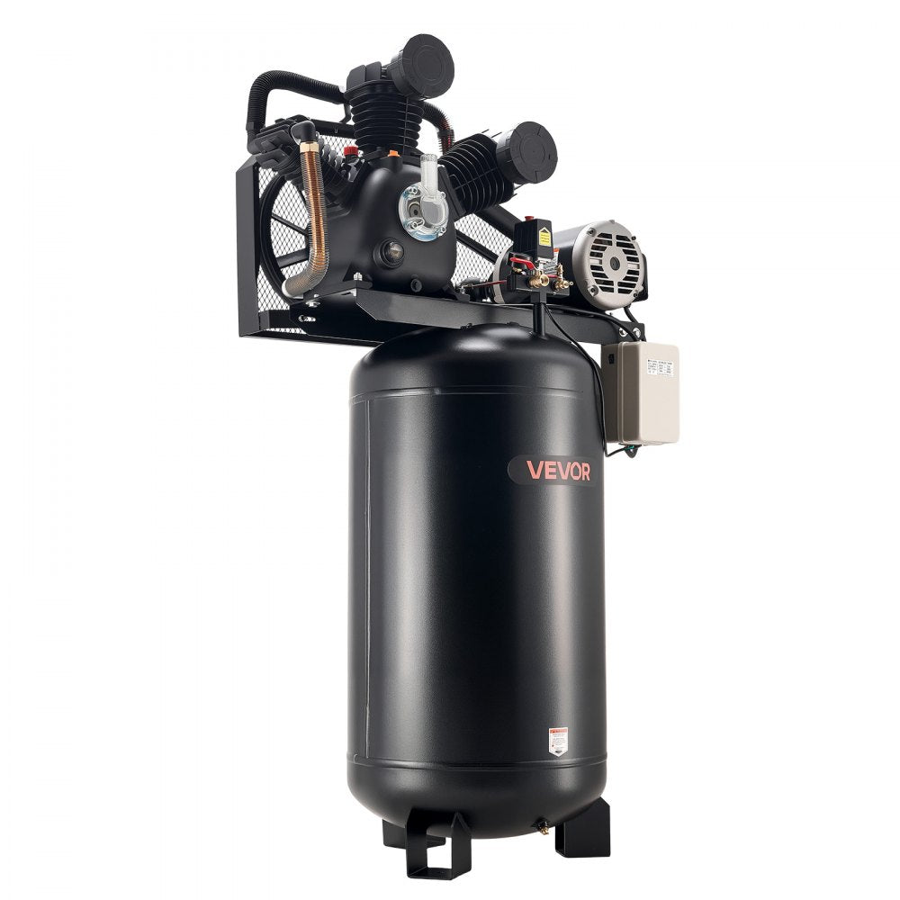 Vevor Air Compressor Oil-Lubricated 80 Gal 10 HP 17 SCFM at 90 PSI 175 PSI Max 230V 3-Phase New