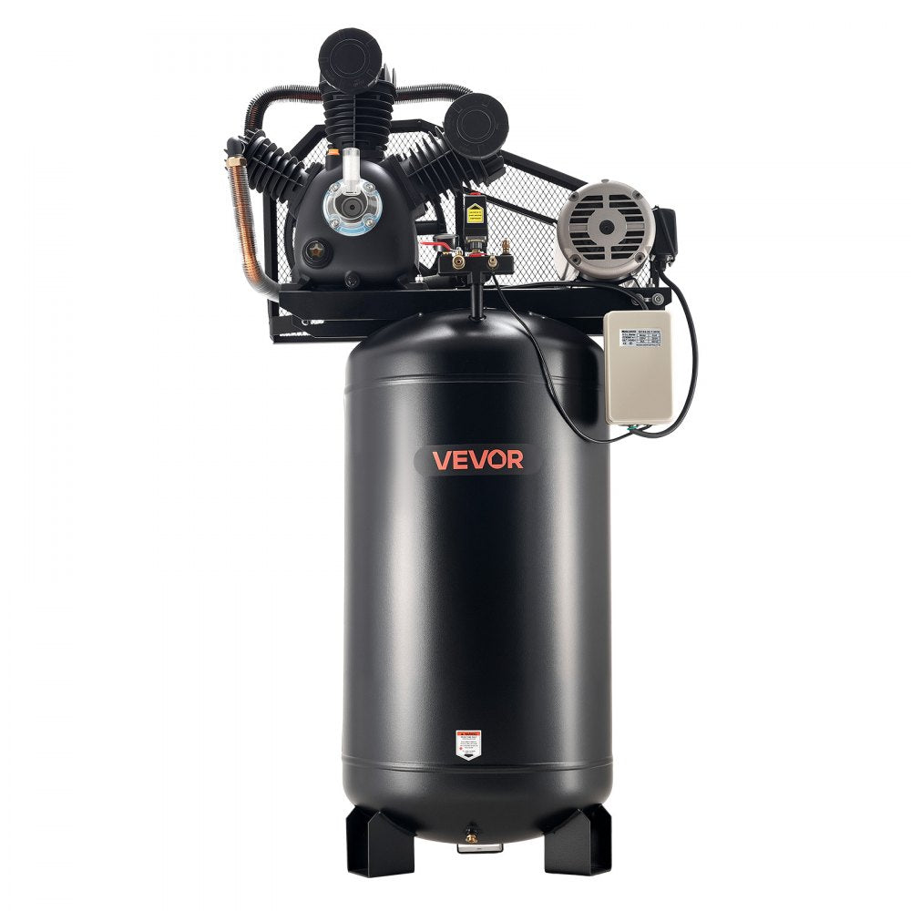 Vevor Air Compressor Oil-Lubricated 80 Gal 10 HP 17 SCFM at 90 PSI 175 PSI Max 230V 3-Phase New