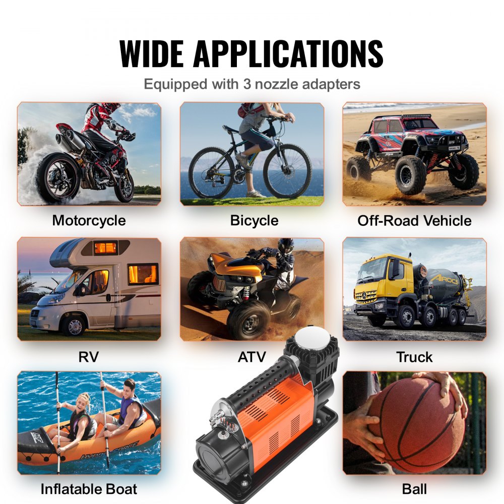 Vevor Portable Tire Inflator 12V 7.06 CFM 150 PSI Heavy Duty Air Compressor New