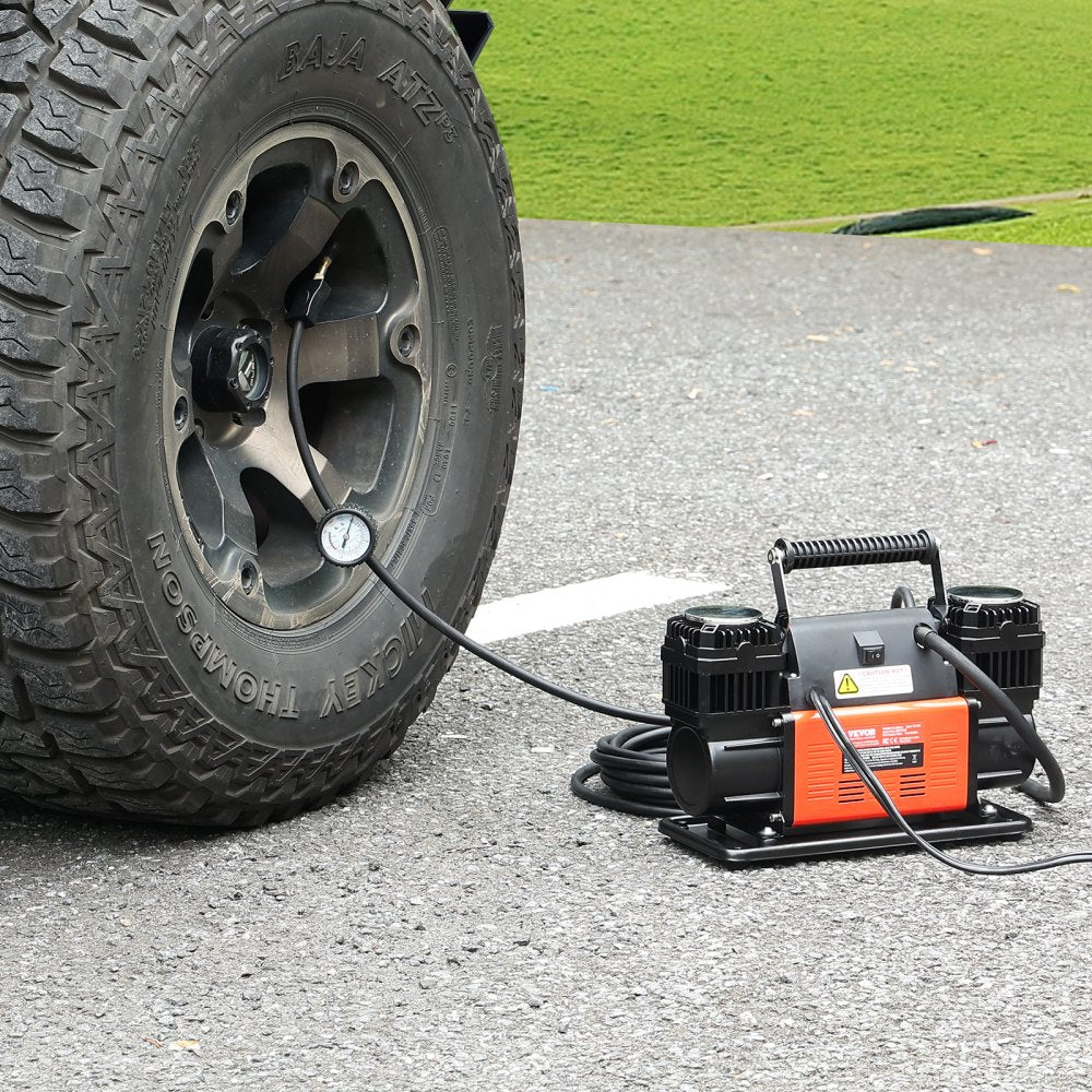 Vevor Tire Inflator Portable Dual-Cylinder 12V 150 PSI Air Compressor New