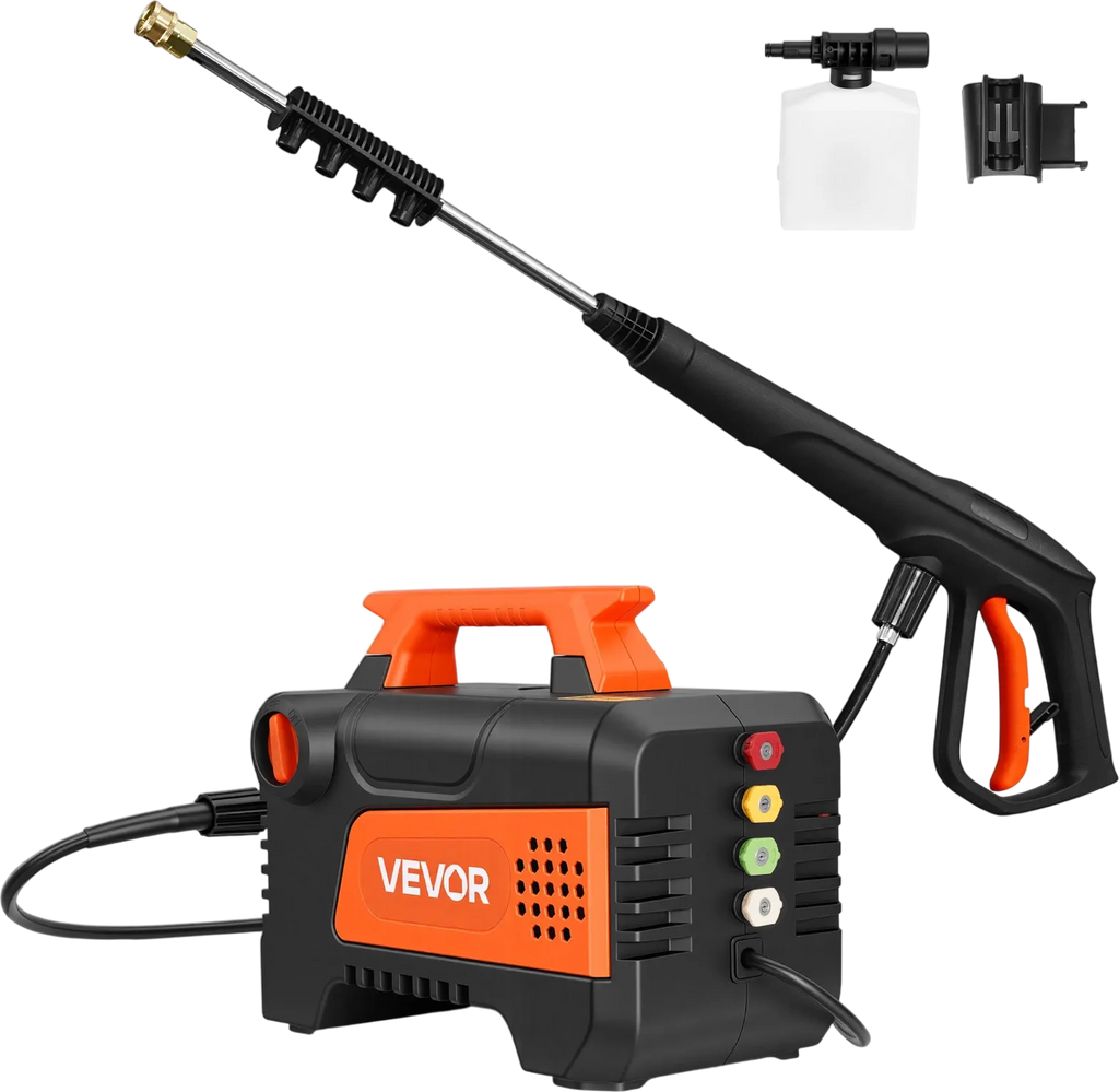 Vevor Electric Pressure Washer 1958 PSI 2.5 GPM 5-Plunger Pump with 4 Nozzles 110V 2000W New
