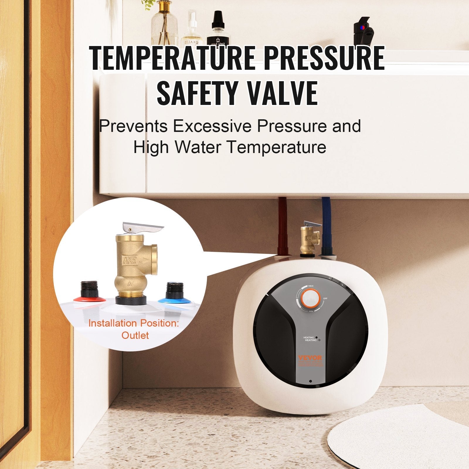 Vevor Electric Mini-Tank Water Heater 8-Gallon Tank 1440W New