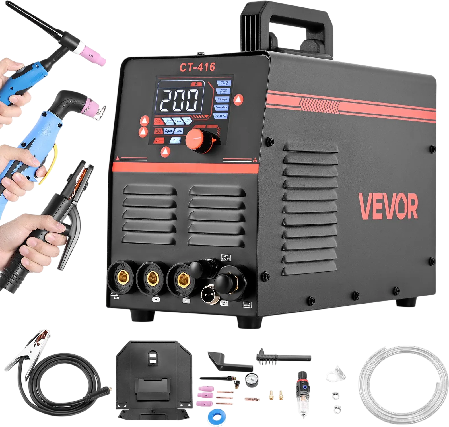 Vevor Plasma Cutter Welder Combo CUT/TIG/MMA 50A Non-Contact Cutting 200A TIG Stick 110/220V New