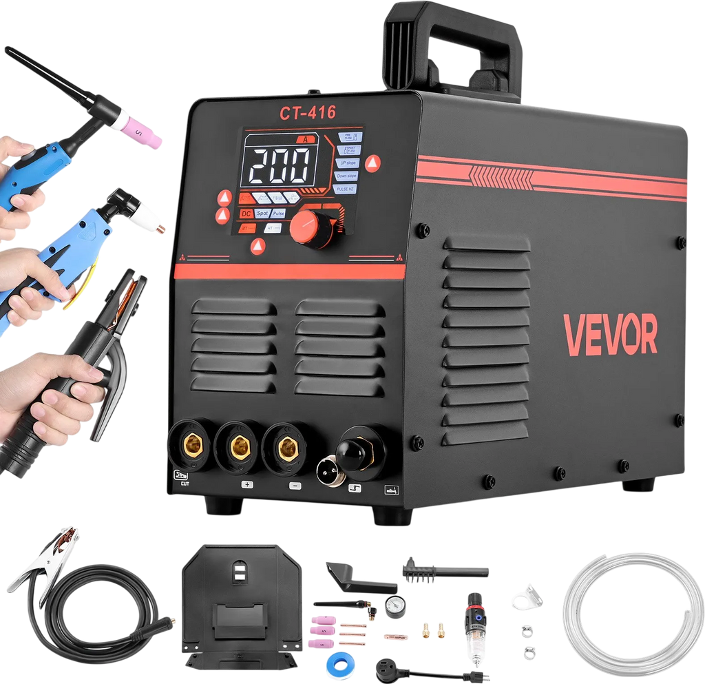 Vevor Plasma Cutter Welder Combo CUT/TIG/MMA 50A Contact Cutting 200A TIG Stick 110/220V New