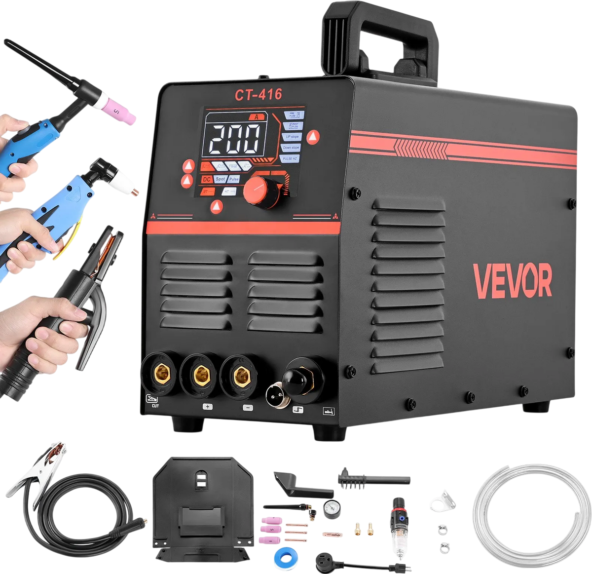 Vevor Plasma Cutter Welder Combo CUT/TIG/MMA 50A Contact Cutting 200A TIG Stick 110/220V New