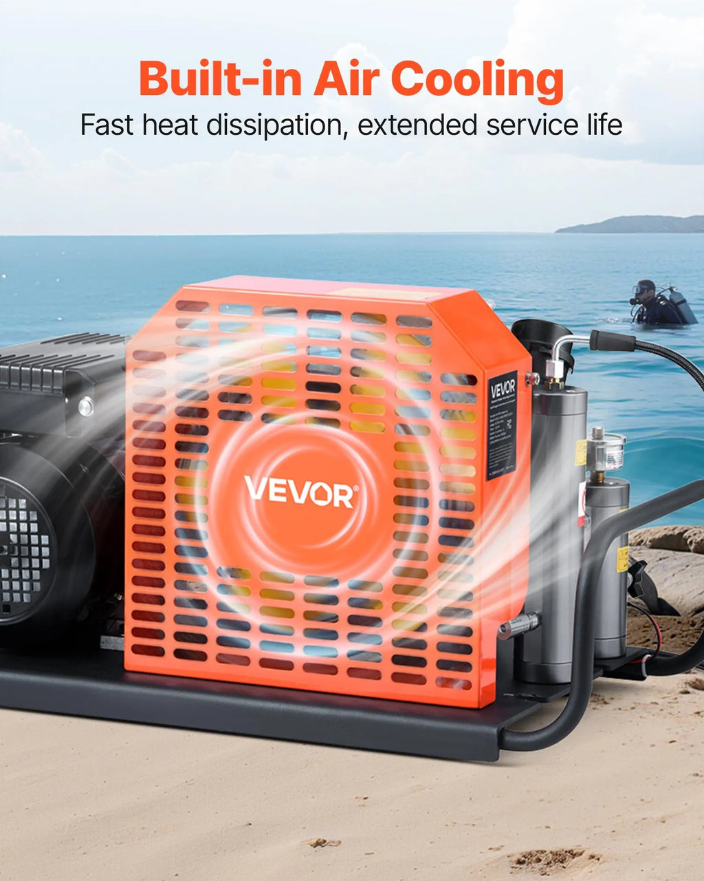 Vevor PCP Air Compressor 4500 PSI 60L/min with Fan Cooling System Auto Stop New