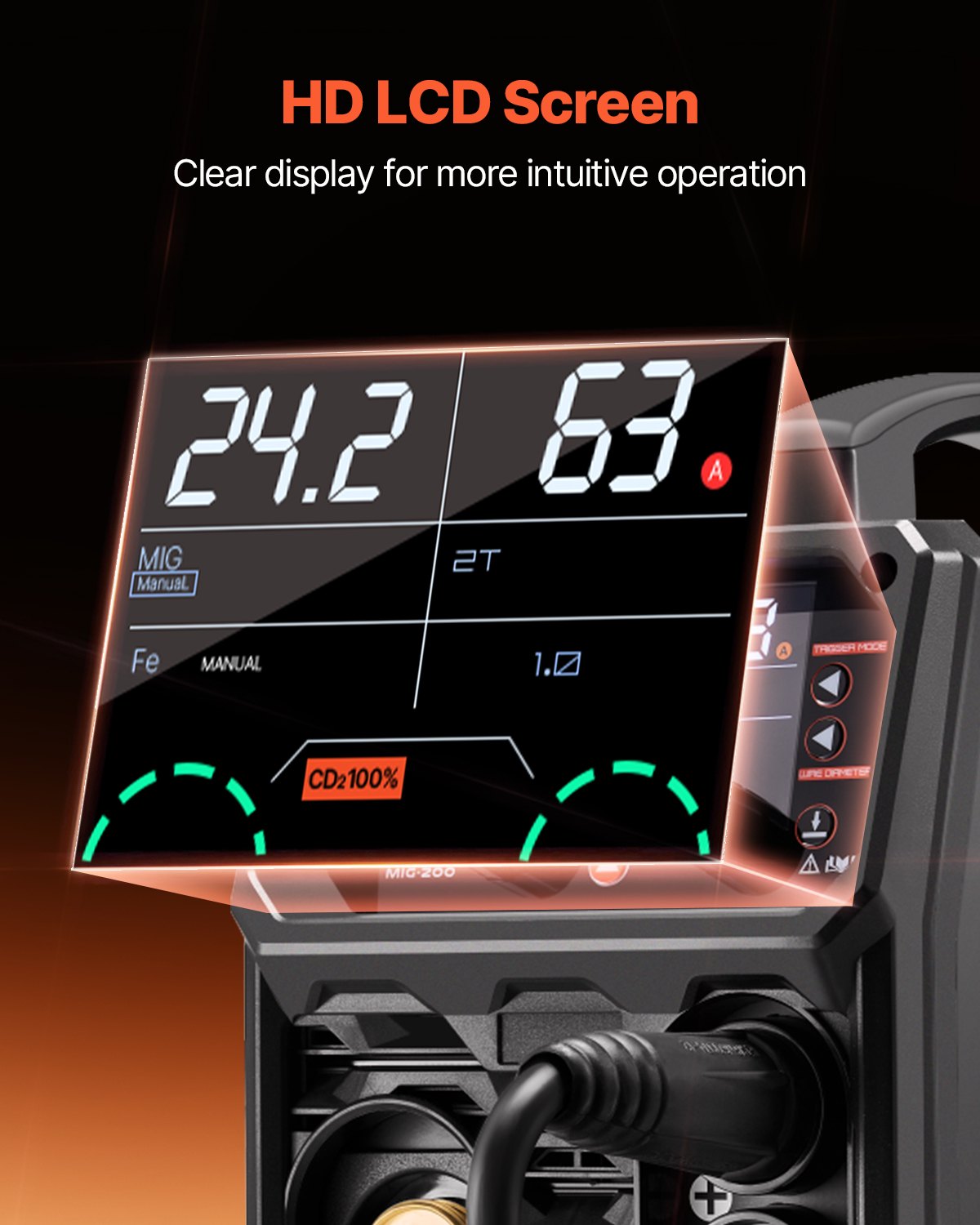 Vevor MIG Welder 4-in-1 Machine 200A Output Current Dual Voltage New