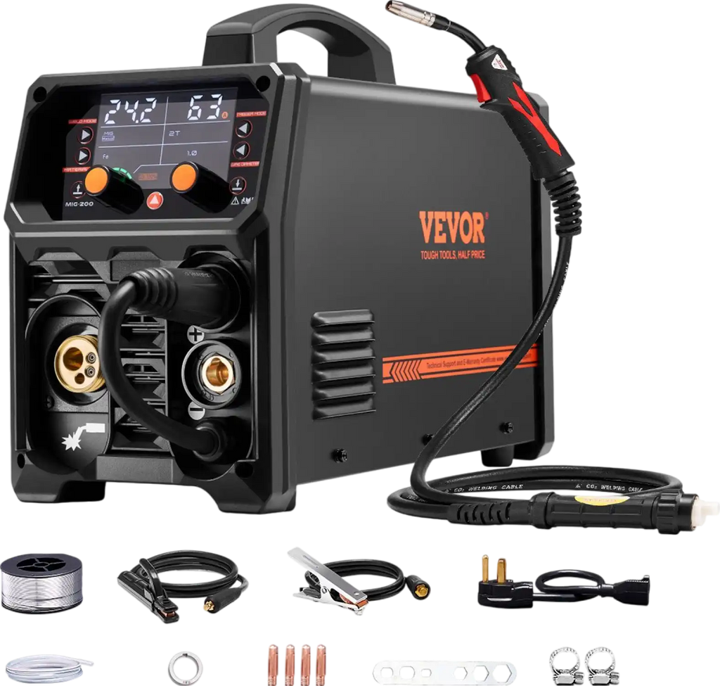 Vevor MIG Welder 4-in-1 Machine 200A Output Current Dual Voltage New