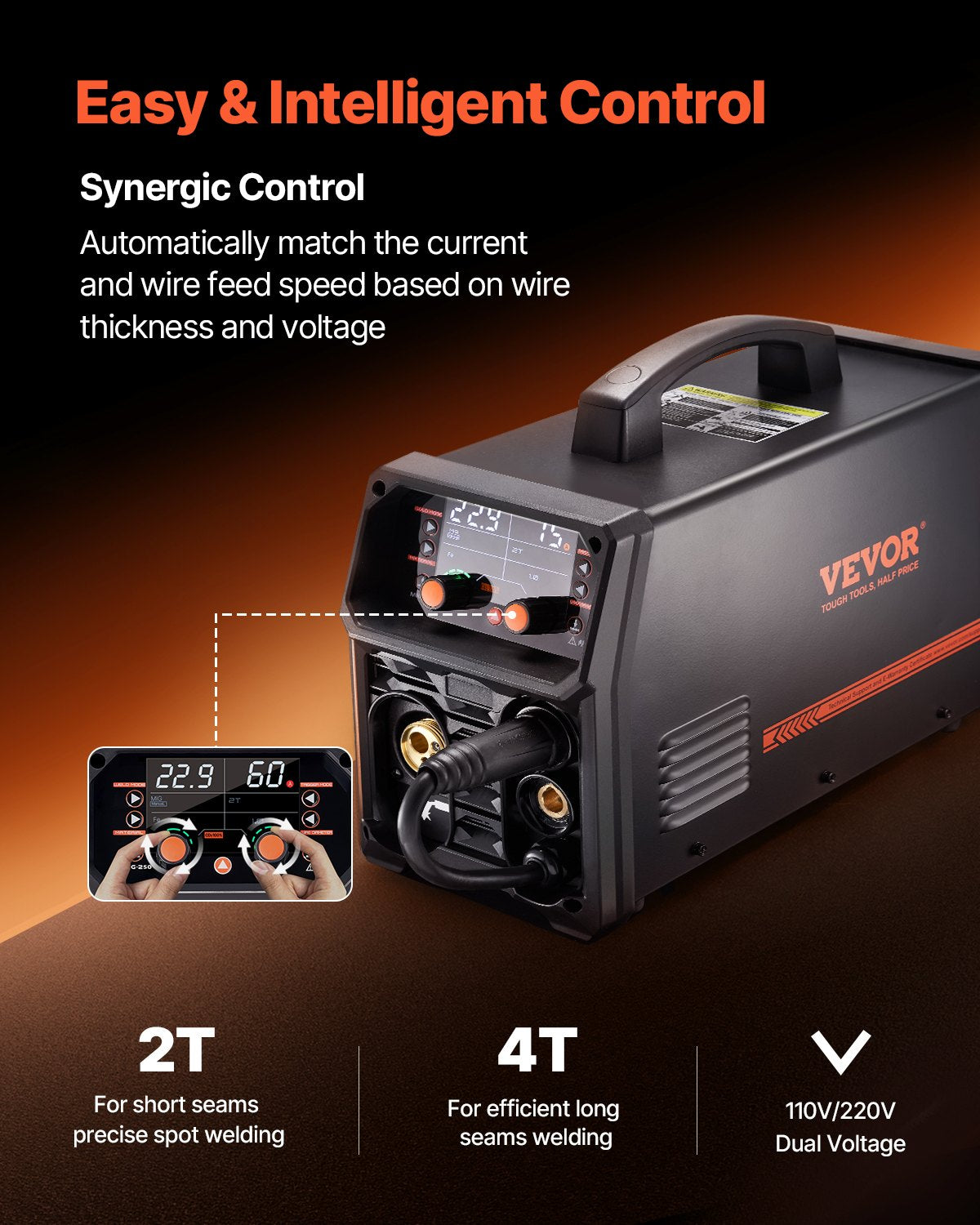Vevor MIG Welder Multifunction Machine 250A Output Current Dual Voltage New