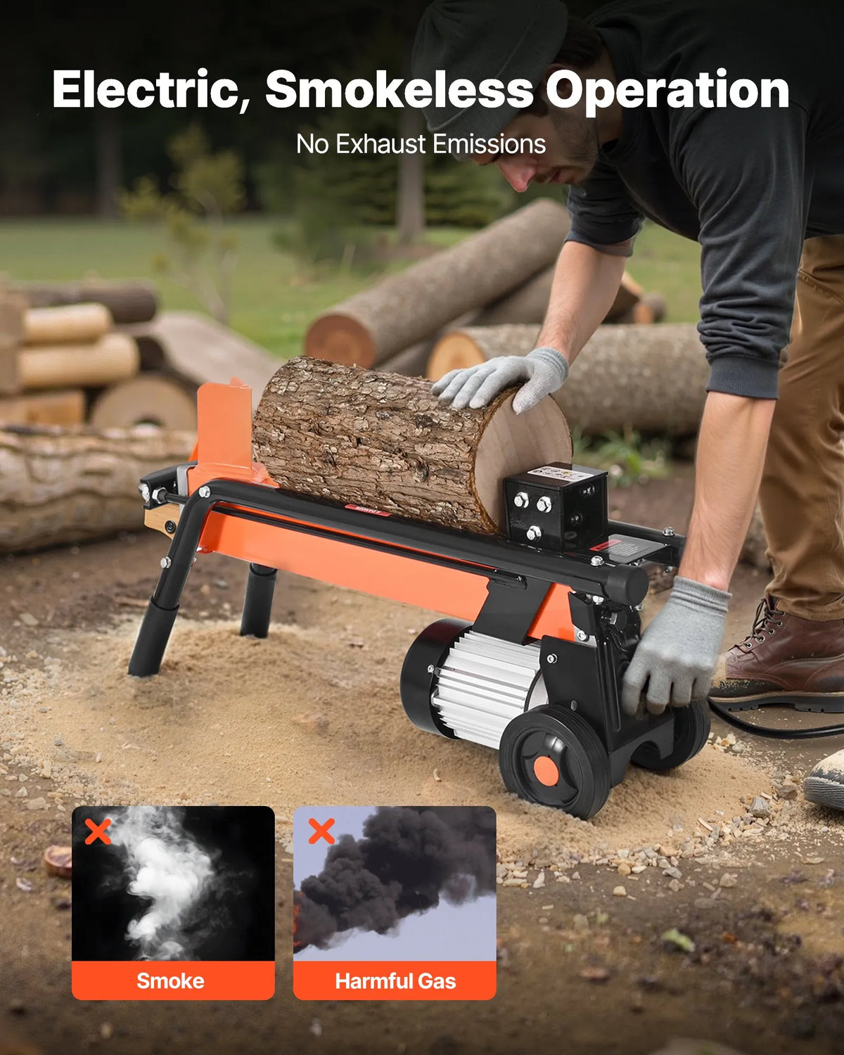 Vevor Electric Log Splitter 6.5 Ton Portable 1500W 15 Amp Motor New