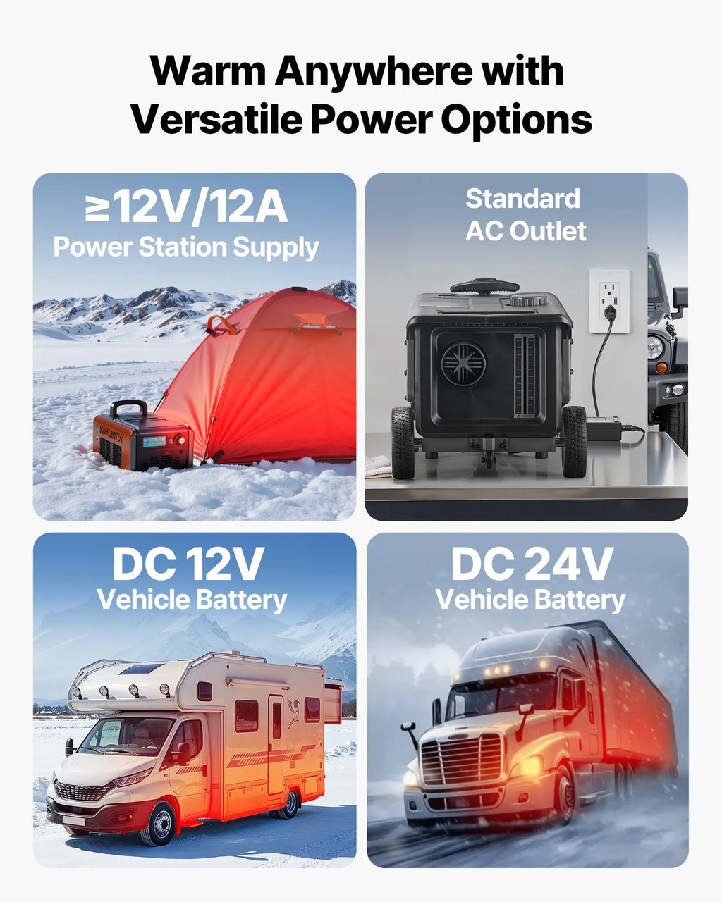 Vevor Portable Diesel Heater 8kW 215-269 Sq. Ft with Bluetooth Remote Control 12V/24V DC New
