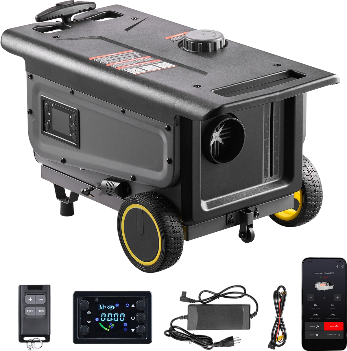 Vevor Portable Diesel Heater 8kW 215-269 Sq. Ft with Bluetooth Remote Control 12V/24V DC New