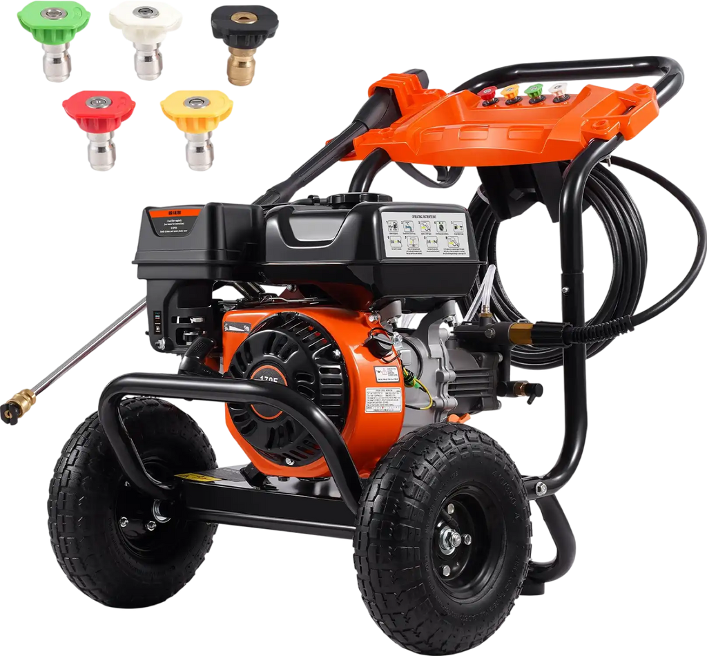Vevor Pressure Washer Gas Powered with 5 Nozzle Set 3500 PSI 2.6 GPM Flow Rate 7HP New