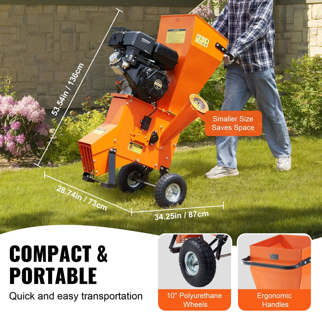 Vevor Wood Chipper Shredder Mulcher 6.7" Capacity 12HP Gas Powered 420cc New