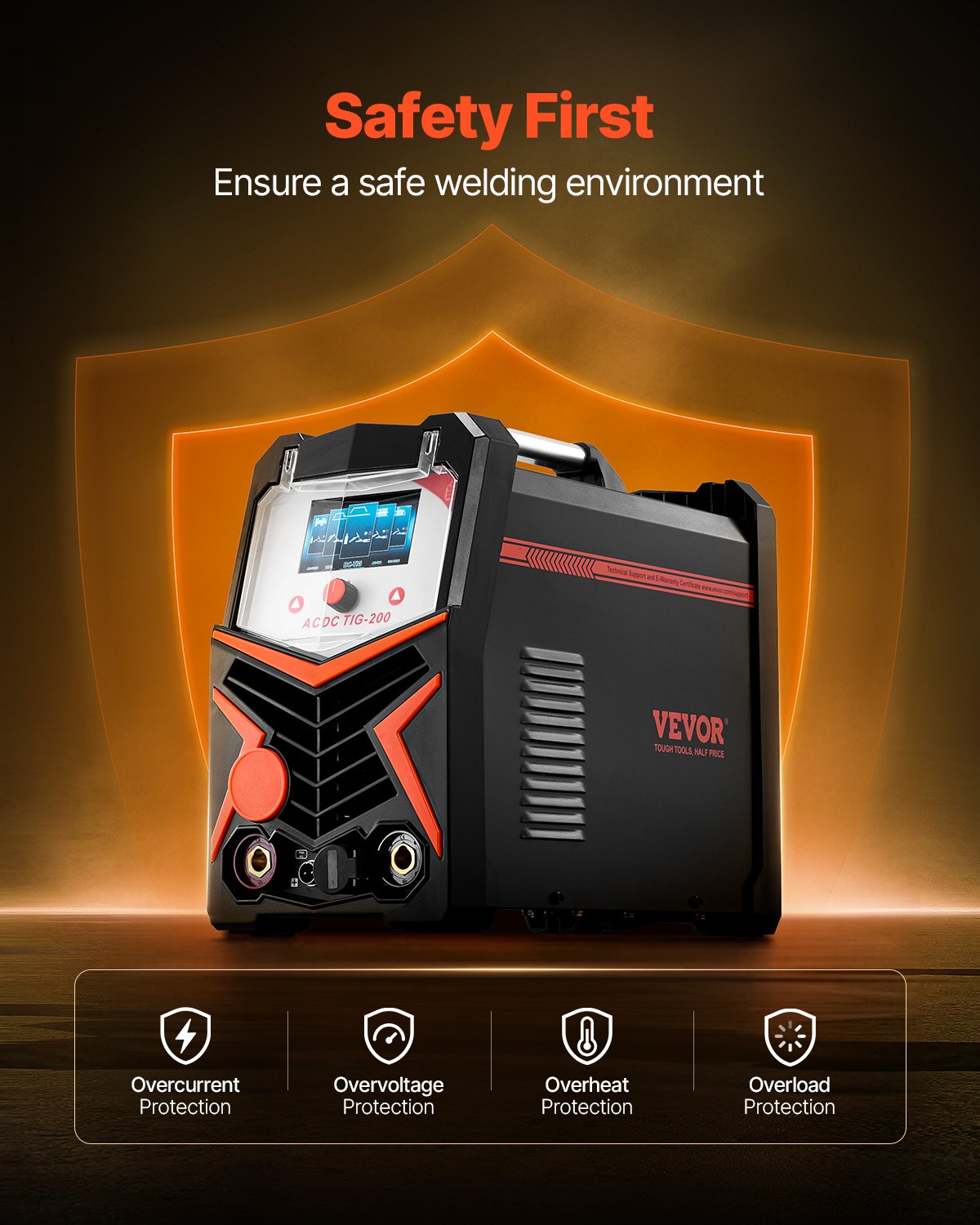 Vevor TIG Welder 6-in-1 AC/DC Welding Machine Pulse Spot MMA Stick New