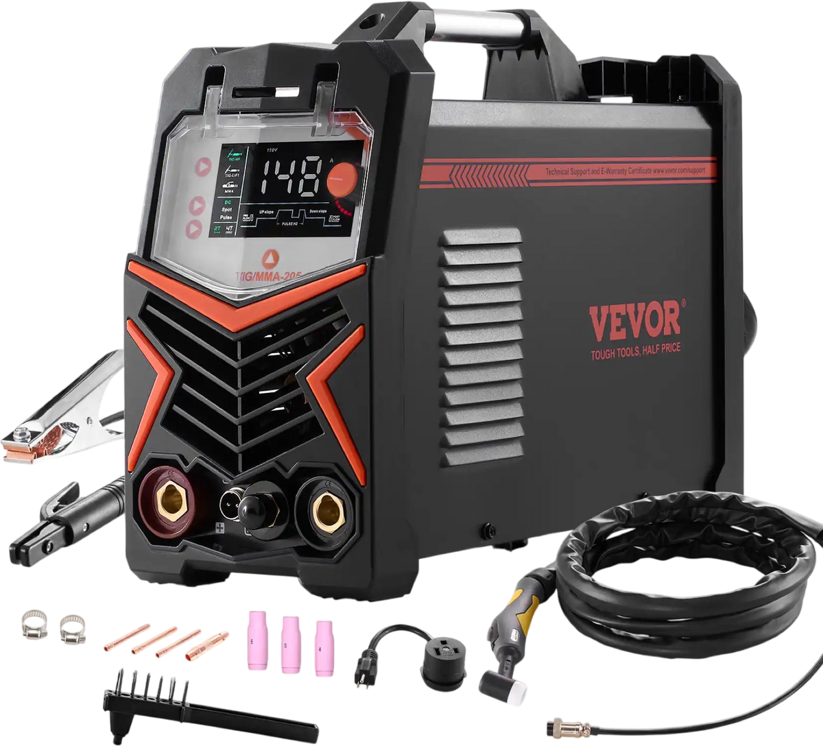 Vevor TIG Welder 3-in-1 Welding Machine Pulse MMA Stick IGBT Inverter LED Panel New