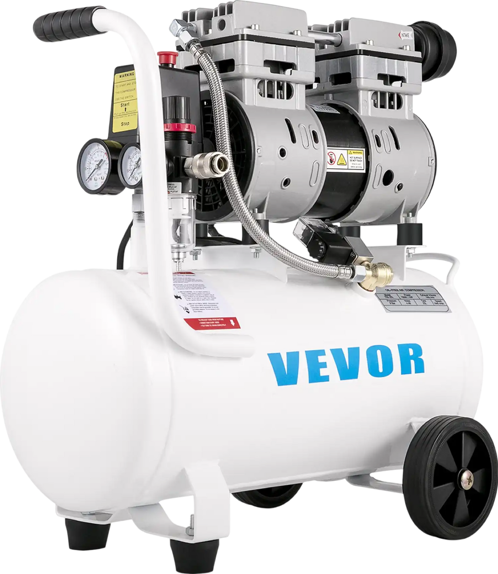 Vevor Air Compressor 6.6 Gal. 1HP 115 PSI Oil-Free Ultra Quiet Portable 750W New