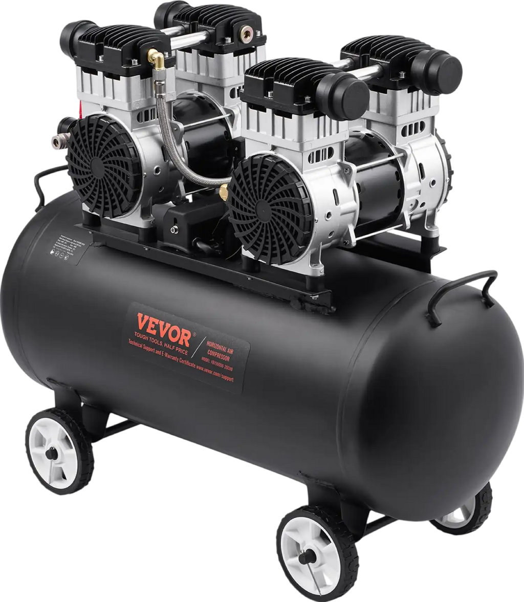 Vevor Air Compressor 20 Gal. Max 125 PSI Oil-Free Horizontal Compact Portable New