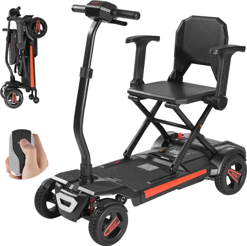 Vevor Mobility Scooter 4 Wheel Automatic Folding Remote Control 24V 4 MPH 9.3 Mile Range New