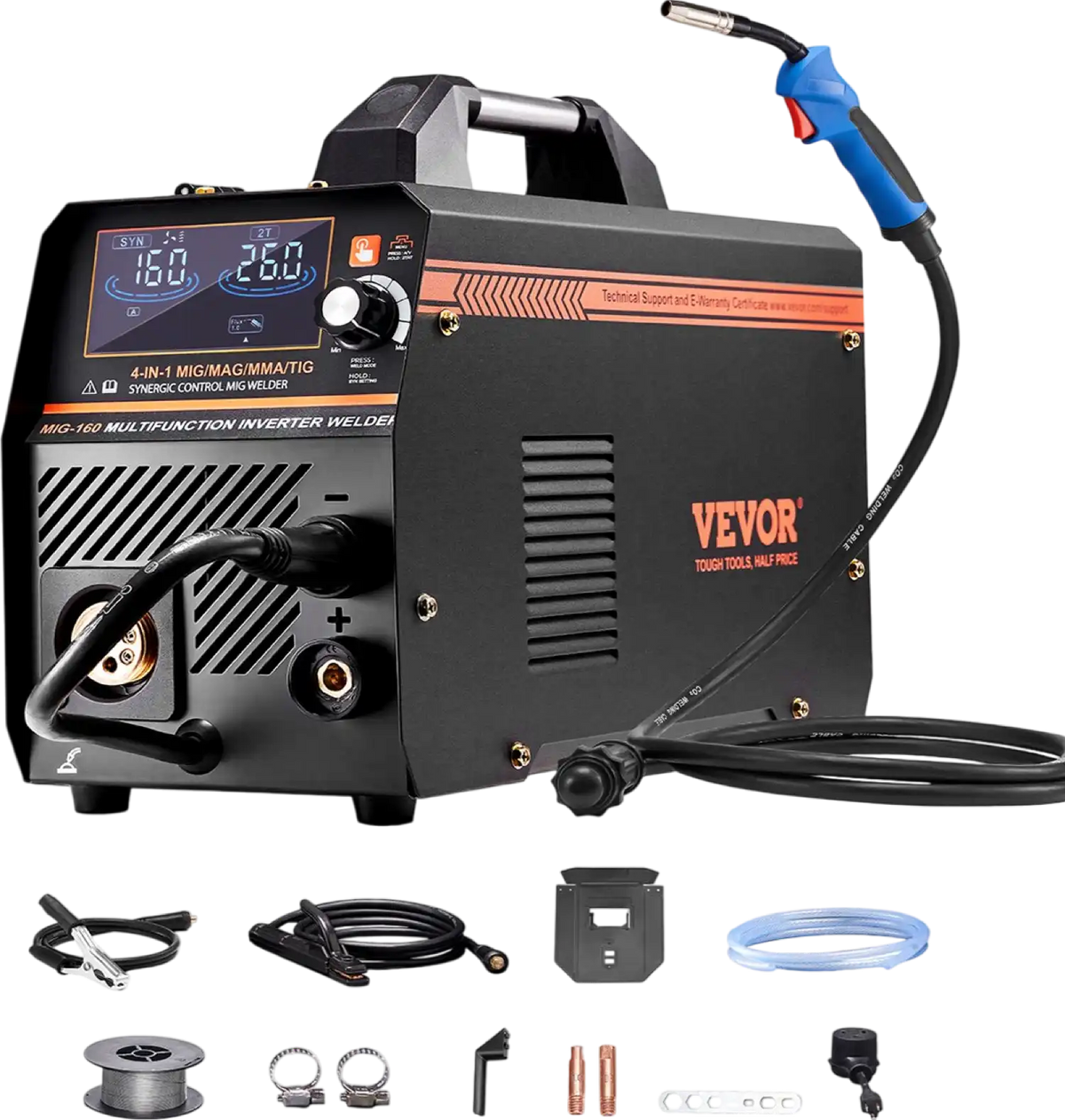 Vevor MIG Welder 160Amp 4-in-1 Machine Dual Voltage 110V/220V New
